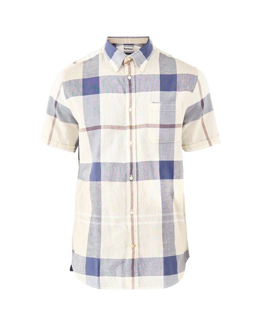 Barbour White Douglas Short Sleeve Tailored Shirt Tartan for men