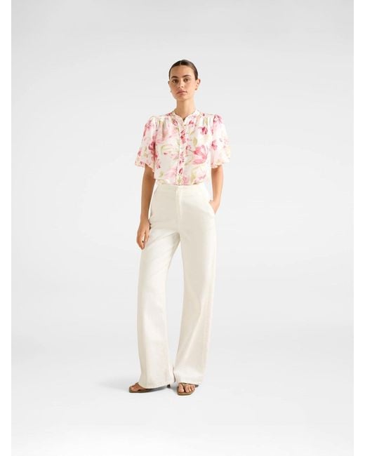Forever New Pink Becca Scalloped Neck Blouse