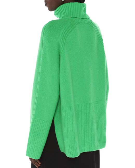 Whistles Green Women's Textured Rib Detail Roll Neck