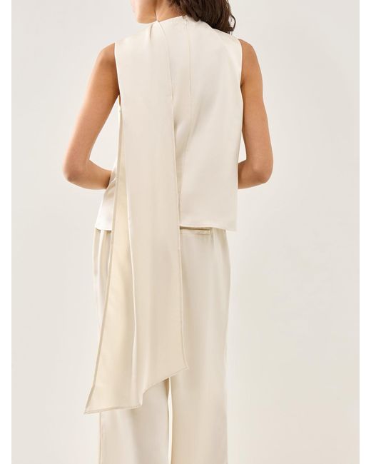 Pretty Lavish Natural Breya Scarf Halter Top Cream