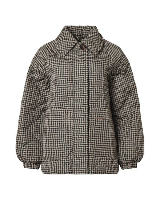 Barbour Gray Laoise Check Quilted Jacket