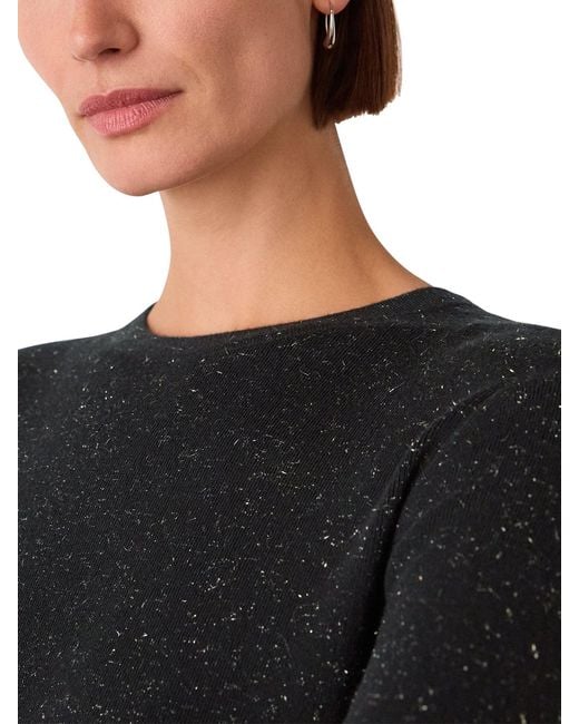 Whistles Black Annie Sparkle Short Knit Dress