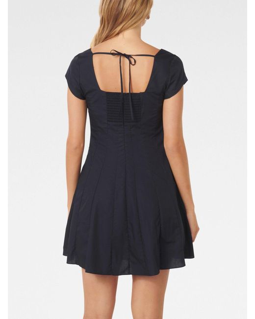 Forever New Blue Regina Cap Sleeves Mini Dress