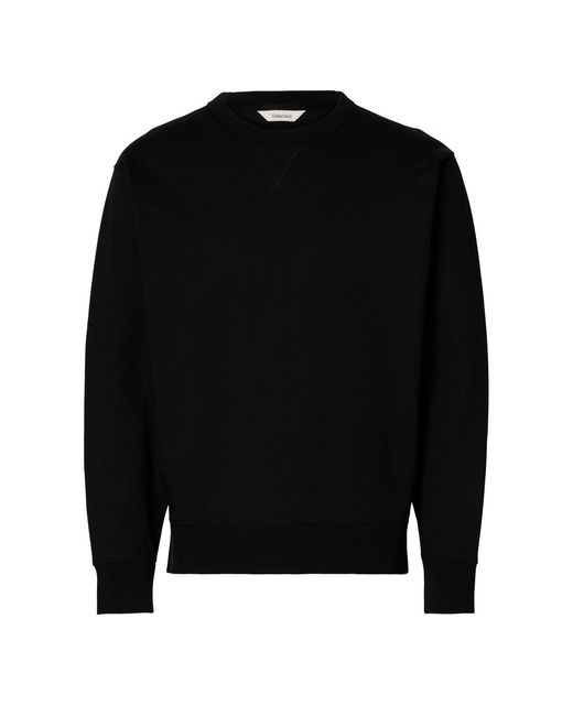 SELECTED Black Crew Neck Sweatshirt for men