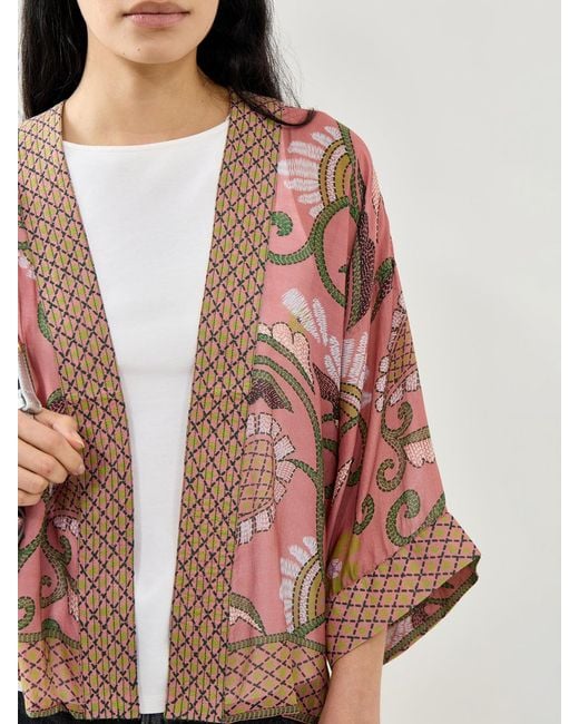 One Hundred Stars Pink Short Kimono