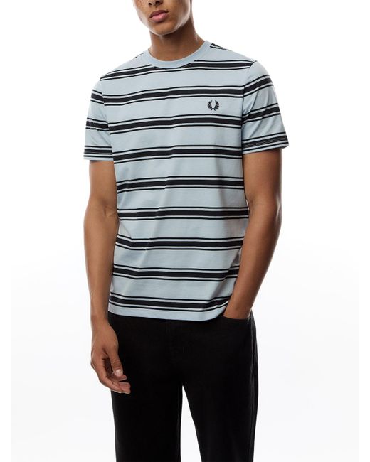 Fred Perry Blue Fine Stripe T-Shirt for men