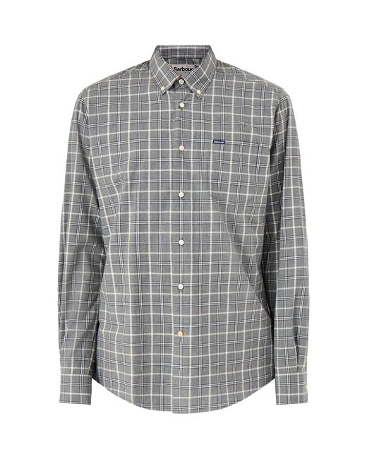 Barbour Gray Bramham Checked Tailored Shirt for men