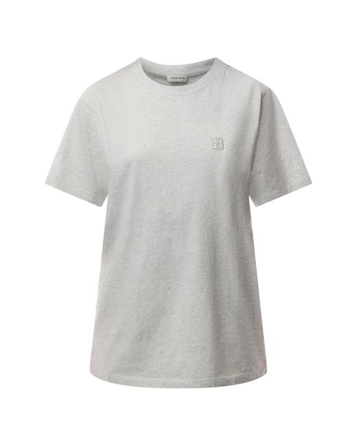 Anine Bing Gray Lili Tee Framed Monogram