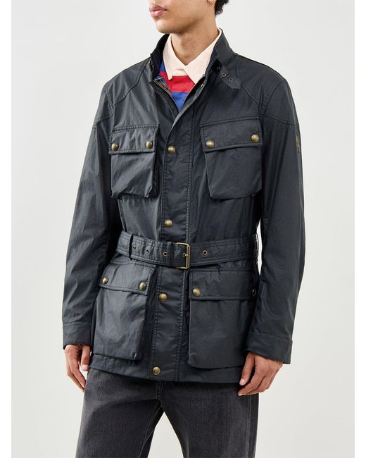 Belstaff Black Trailmaster Waxed Jacket for men