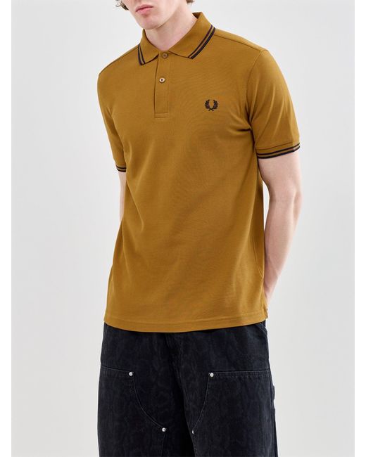 Fred Perry Yellow Twin Tipped Polo Shirt for men