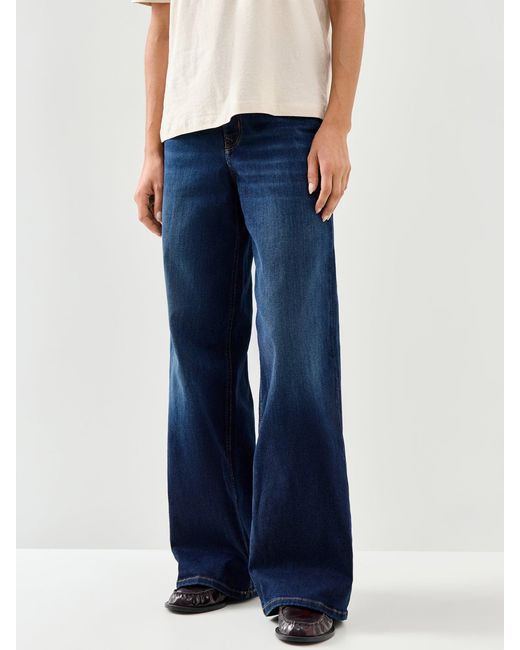 ONLY Blue Madison High Waist Wide Leg Jeans 32 Inch Dark