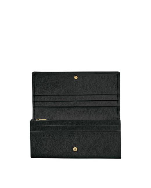 Longchamp Black Women's Le Foulonné Continental Wallet