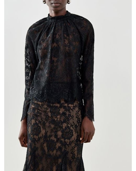 Self-Portrait Black Lace Blouse