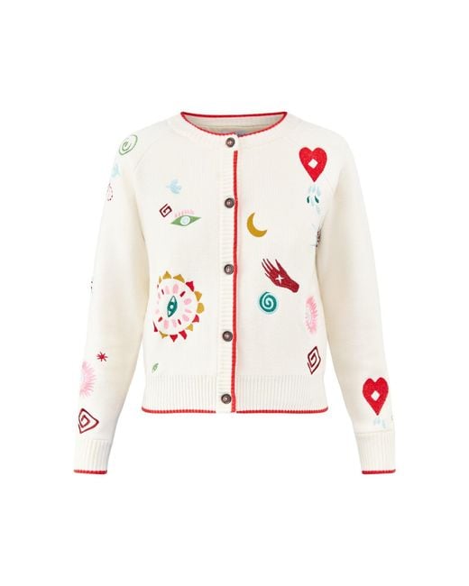 Never Fully Dressed White Morocco Charms Cardigan