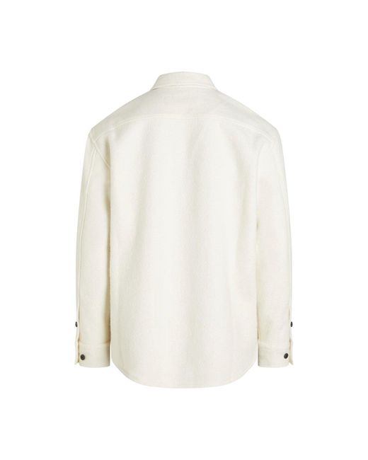 Calvin Klein White Relaxed Boucle Heavyweight Overshirt for men