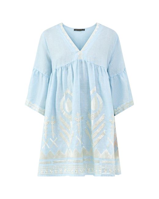 Kori Blue Feather Mini Dress