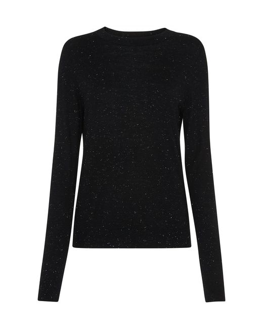 Whistles Black Annie Sparkle Crew Neck Jumper