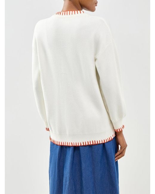 Never Fully Dressed White Embroidered Martha Cardigan