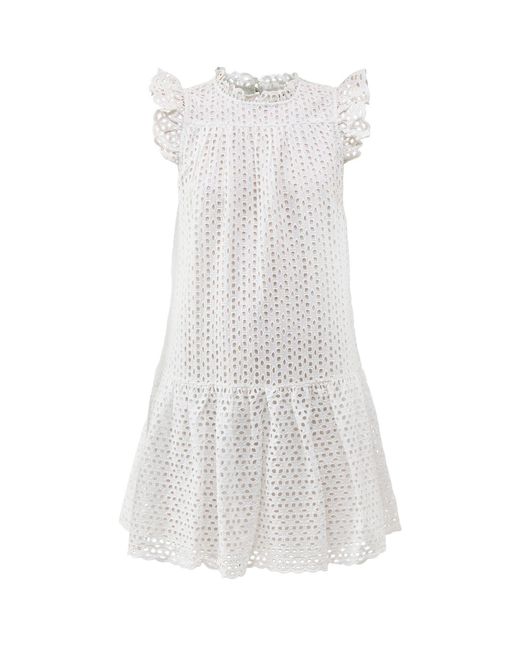 roandzo White Broderie Mini Dress