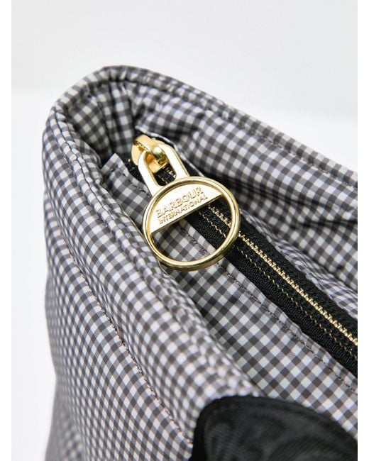 Barbour Black Monaco Check Tote Bag