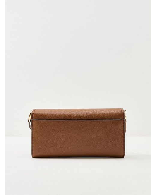 Michael Kors White Jet Set Small Flap Crossbody Bag Tan