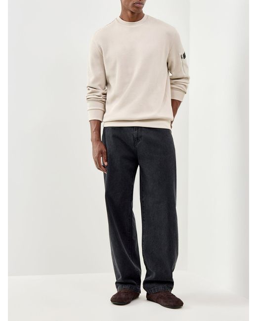 Barbour White Bewley Crew Neck Sweatshirt Cream for men