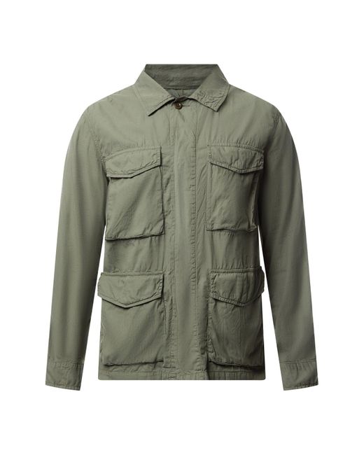 Hartford Green Army Poplin Jared Woven Jacket for men