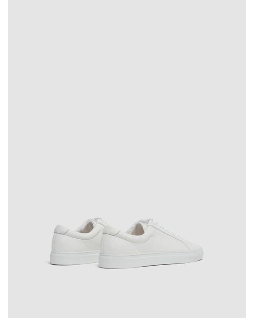 Reiss White Luca Tumbled Tumbled Sneakers for men