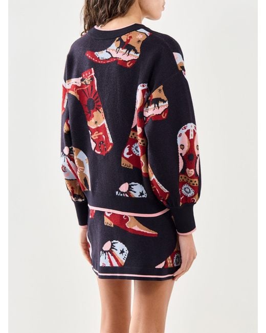 Never Fully Dressed Blue Cowboy Boots Cardigan