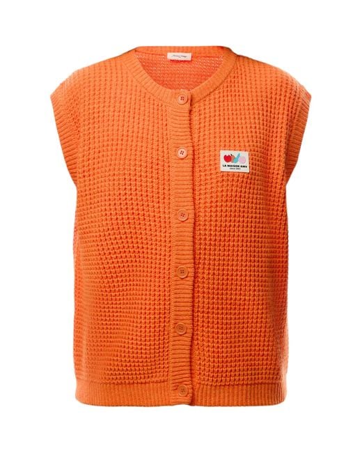 American Vintage Orange Crashway Vest Cardigan