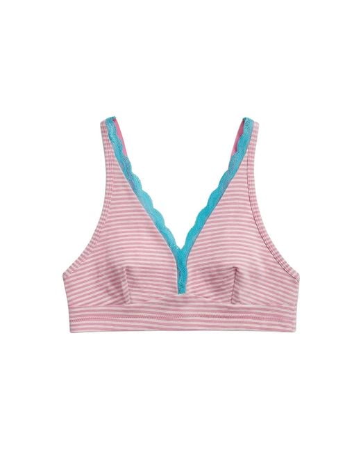 Stripe & Stare Pink Lace Plunge Bralette