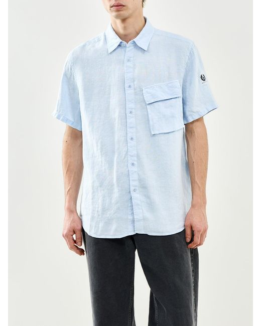 Belstaff Blue Scale Short Sleeve Shirt for men