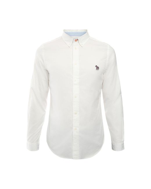 Paul Smith White Zebra Badge Tailored Fit Shirt for men