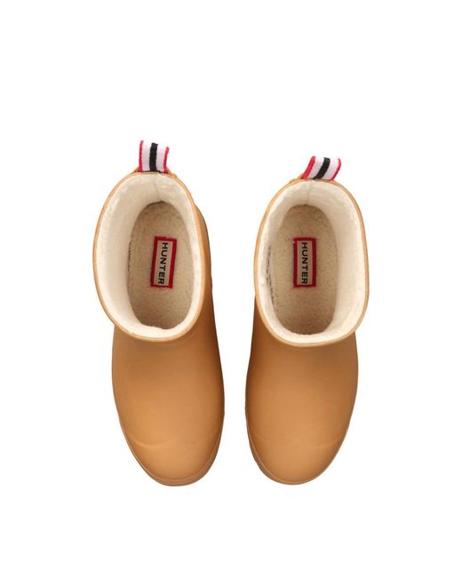 Hunter White Play Shearling Insulated Short Wellington Boots