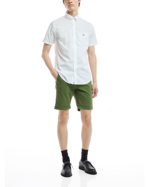 Gant White Men's Poplin Short Sleeve Shirt for men