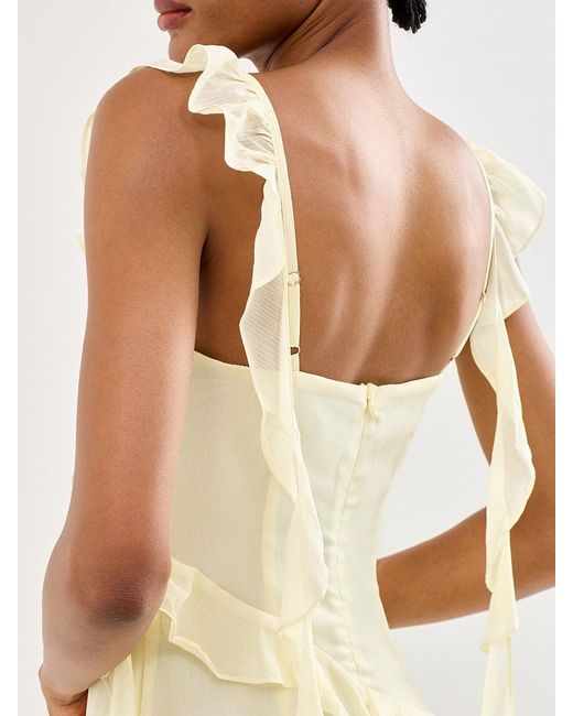 Pretty Lavish White Rue Ruffle Maxi Dress