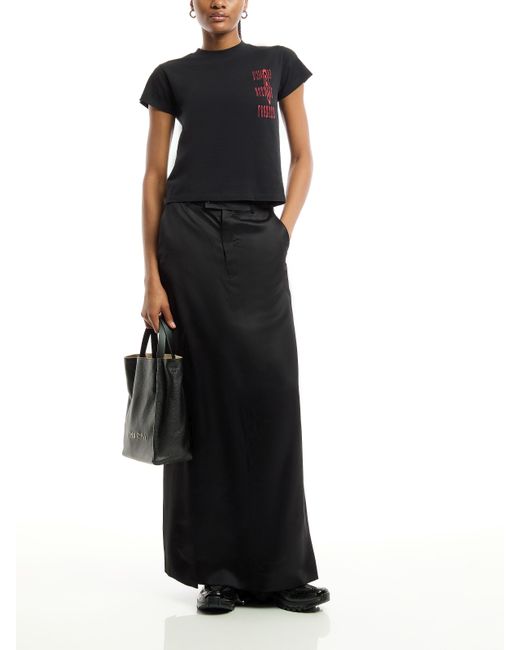 MM6 by Maison Martin Margiela Black Women's Tailoring Wool Canvas Skirt