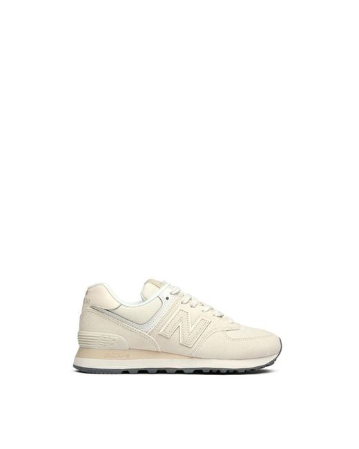 New Balance White 574 Trainers