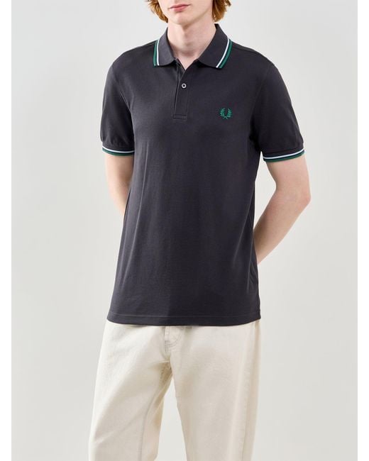 Fred Perry Blue Twin Tipped Polo Shirt for men