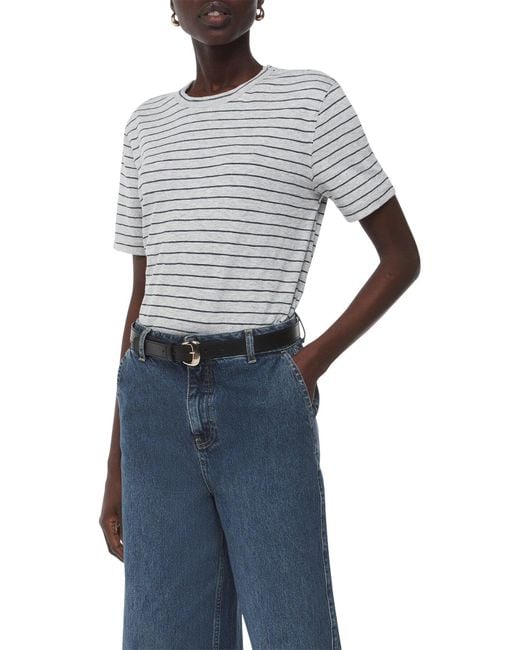 Whistles Gray Women's Emily Ultimate Stripe T-shirt
