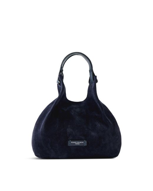 Gianni Chiarini Blue Dua M Suede Crossbody Bag