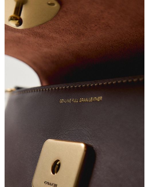 COACH Natural Jet Refined Calf Shoulder Bag Maple