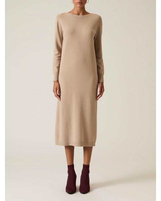 James Lakeland Natural Knitted Midi Dress Taupe