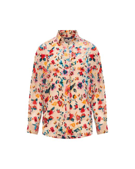 French Connection White Women's Avery Burnout Popover