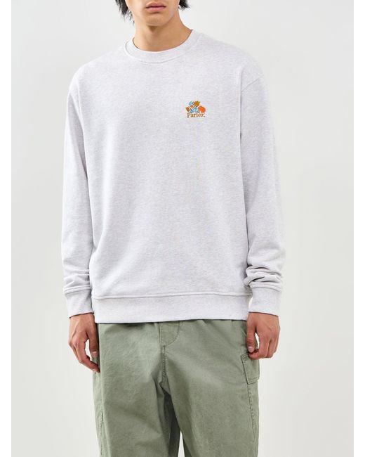 Parlez White Imprint Crew Neck Sweatshirt for men