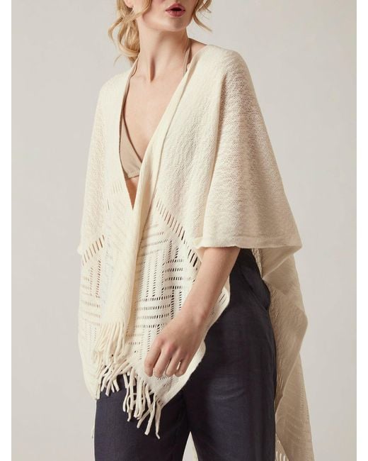 James Lakeland White Textured Knit Kaftan