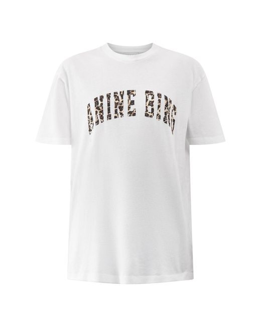 Anine Bing White Walker Tee Leopard Cream