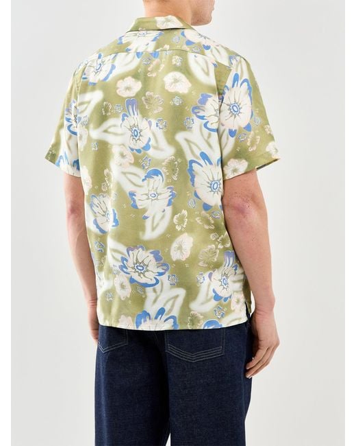 Paul Smith Green Floral Short Sleeve Shirt for men