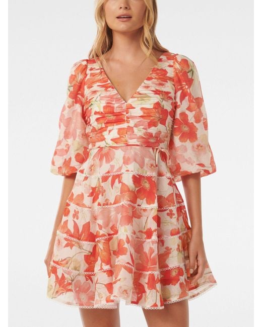 Forever New Cindy Tiered Floral Skater Dress