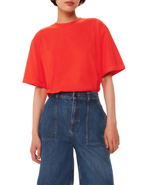 Whistles Red Women's Relaxed Tee